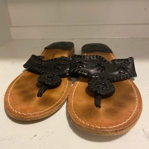 Jack Rogers black leather sandals